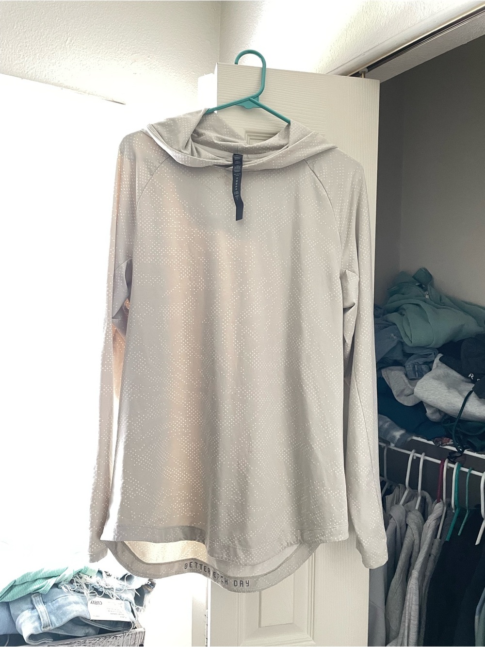 lululemon athletica Light Taupe Dotted Hooded Pullover